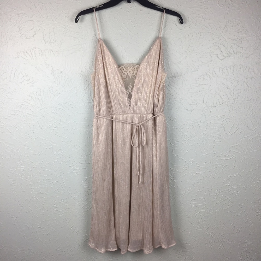 New Nordstrom Spirit of Grace Lace Metallic Dress